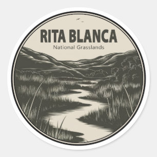 Adesivo Redondo Rita Blanca National Grasslands Stream