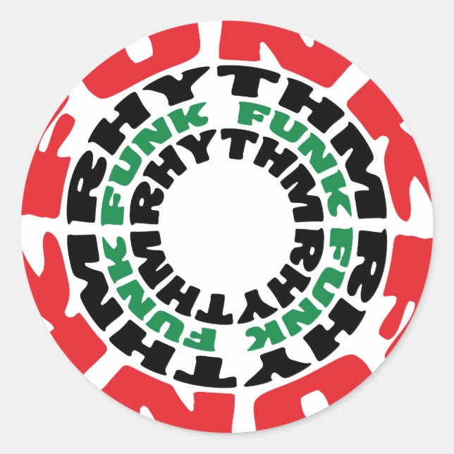 Adesivo Redondo Ritmo Funk Funk Rhythm (Frente)