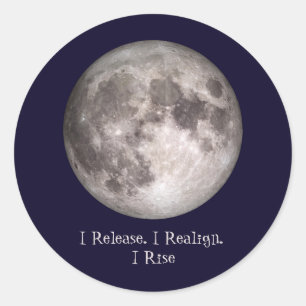 Adesivo Redondo Ritual da Lua Cheia Eu Liberto Eu Realinhei Eu Erg
