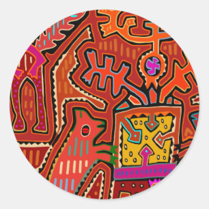 Adesivo Redondo Ritual de Xamã do Peyote Kuna - SCOTUS Corta meus 