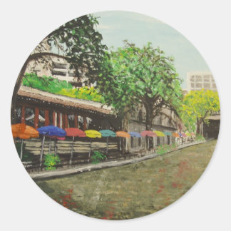 Adesivo Redondo River Walk San Antonio, TX Painting