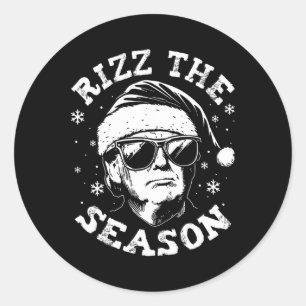 Adesivo Redondo Rizz The Season Encantado Trump Feliz Papais noeis