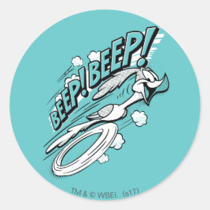 Adesivo Redondo ROAD RUNNER™ BEEP BEEP!™ Halftone