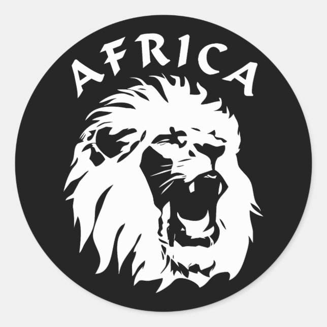 Adesivo Redondo Roaring Lion Face | África (Frente)