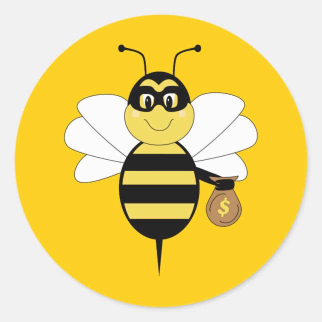 Adesivo Redondo RobBee Bumble Bee Sticker (Frente)