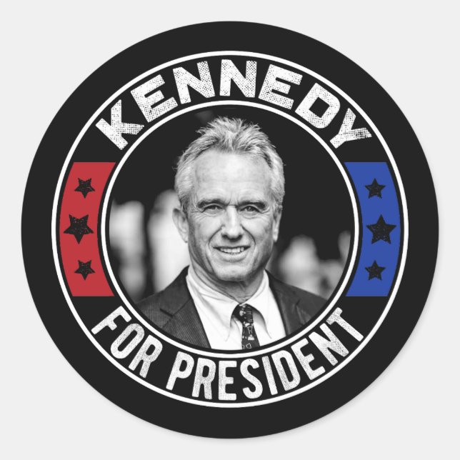 Adesivo Redondo Robert Kennedy Jr. para o Presidente 2024 (Frente)