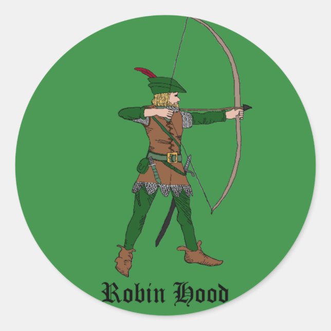 Adesivo Redondo Robin Hood Sticker (Frente)