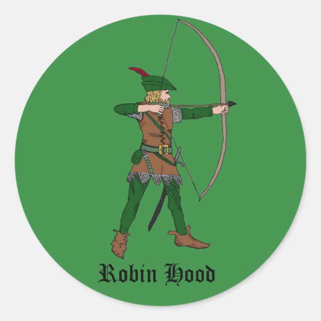 Adesivo Redondo Robin Hood Sticker (Frente)