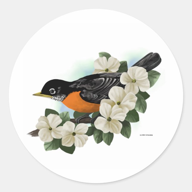 Adesivo Redondo Robin Stickers (Frente)