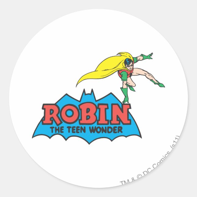 Adesivo Redondo Robin The Teen Wonder (Frente)