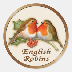 Adesivo Redondo Robins ingleses