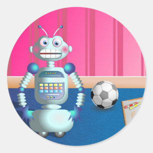 Adesivo Redondo Robô