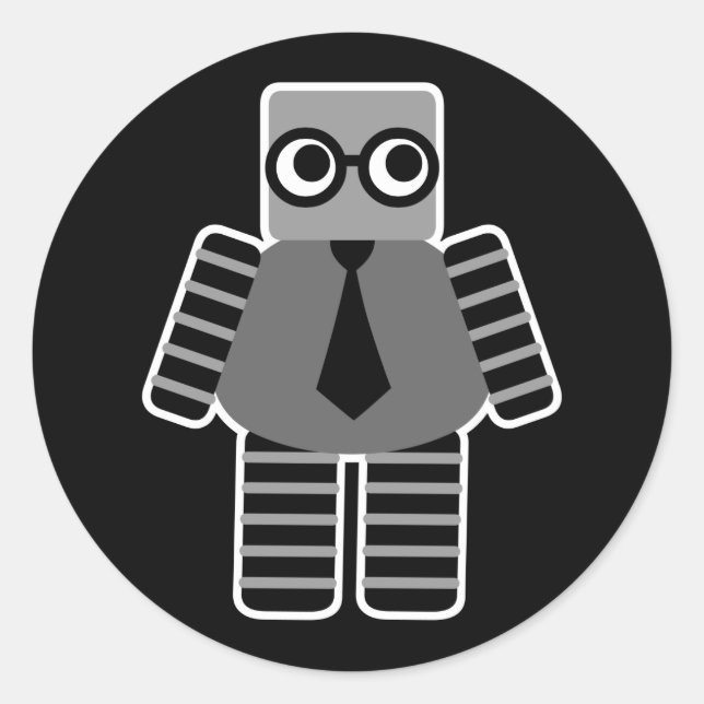 Adesivo Redondo Robô inteligente (Frente)