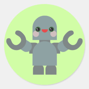 Adesivo Redondo Robô Kawaii