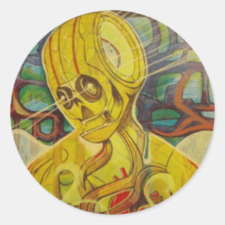 Adesivo Redondo robôs