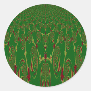 Adesivo Redondo Robôs Verdes