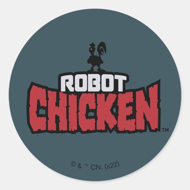 Adesivo Redondo Robot Chicken Logo (Frente)