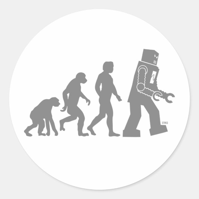 Adesivo Redondo Robot Evolution Sticker (Frente)