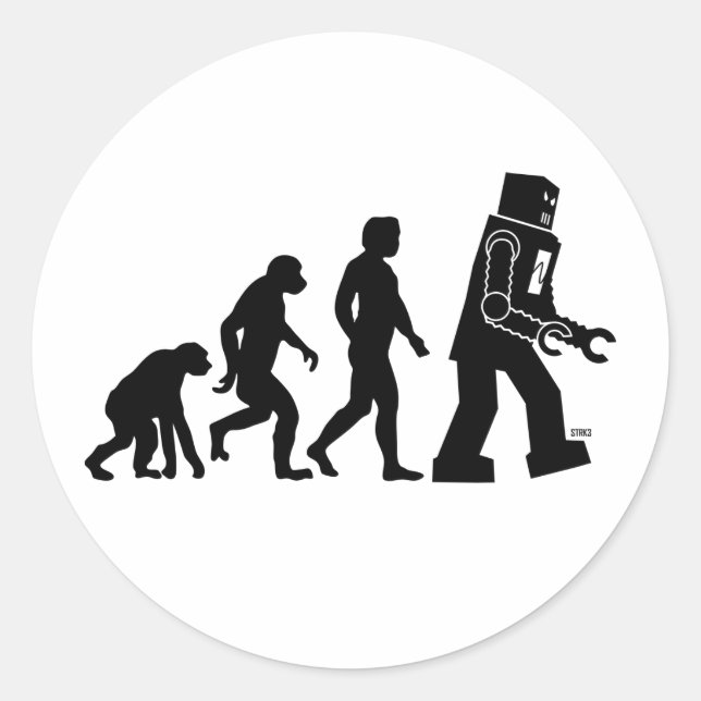 Adesivo Redondo Robot Evolution Sticker (Frente)