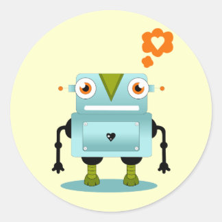 Adesivo Redondo Robot Love