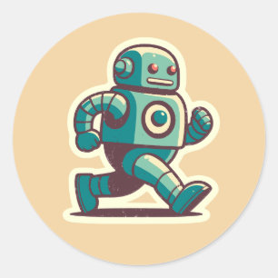 Adesivo Redondo Robot Runner