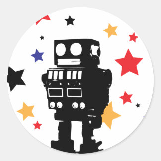 Adesivo Redondo Robot Star