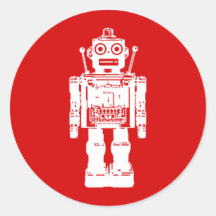 Adesivo Redondo Robot Sticker