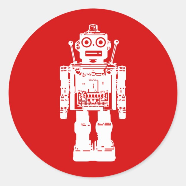 Adesivo Redondo Robot Sticker (Frente)