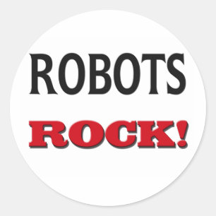 Adesivo Redondo Robots Rock