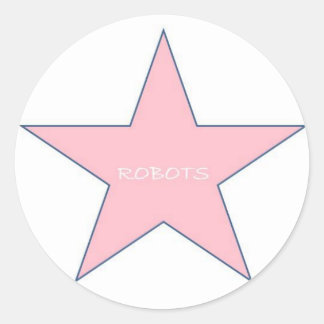 Adesivo Redondo Robots Sticker-Pink