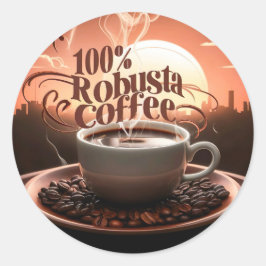 Adesivo Redondo Robusta Coffee Lover Round Sticker