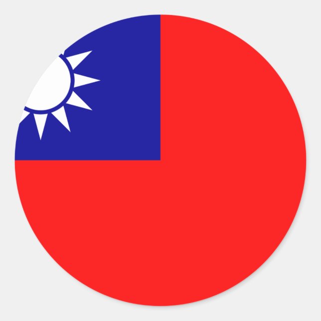 Adesivo Redondo ROC Taiwan - Bandeira de Taiwan - 中 華 民 國 國 旗 天 -  (Frente)