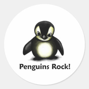 Adesivo Redondo Rocha dos pinguins!