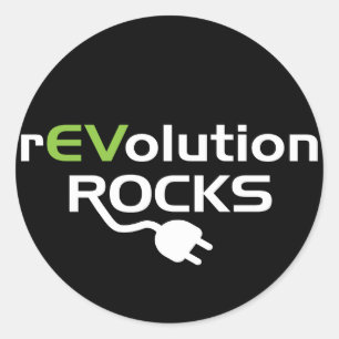 Adesivo Redondo Rochas dos veículos eléctricos - EV