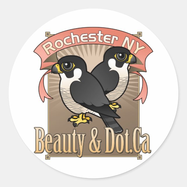 Adesivo Redondo Rochester Beauty & Dot.Ca (Frente)