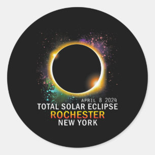 Adesivo Redondo Rochester New York Total Solar Eclipse 8 de abril