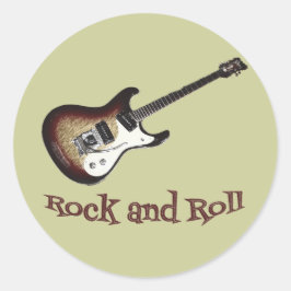 Adesivo Redondo Rock and Roll Sticker