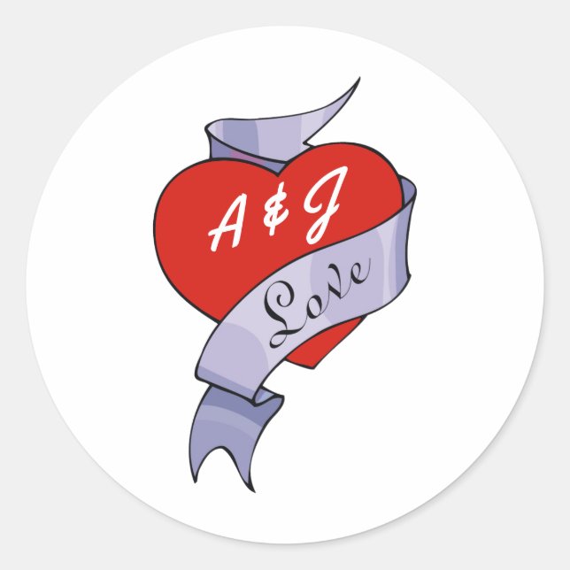 Adesivo Redondo Rock and Roll Wedding (Frente)