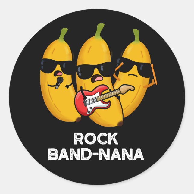 Adesivo Redondo Rock Banda Nana Funny Banana Pun (Frente)