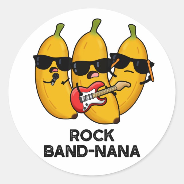Adesivo Redondo Rock Banda Nana Funny Banana Pun (Frente)