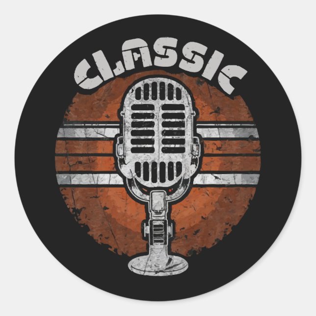 Adesivo Redondo rock-clássico (Frente)