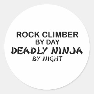 Adesivo Redondo Rock Climber Morte Ninja por Noite
