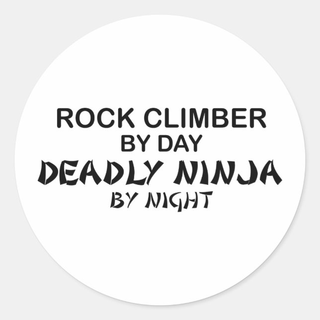 Adesivo Redondo Rock Climber Morte Ninja por Noite (Frente)