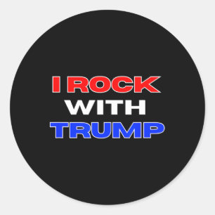 Adesivo Redondo Rock Com Trump