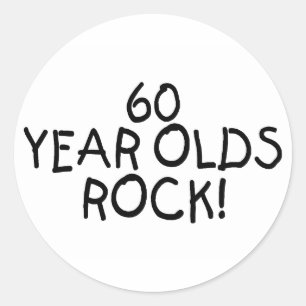 Adesivo Redondo Rock de Velhos de 60 anos