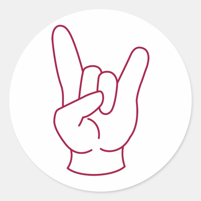 Adesivo Redondo Rock Fist (Frente)