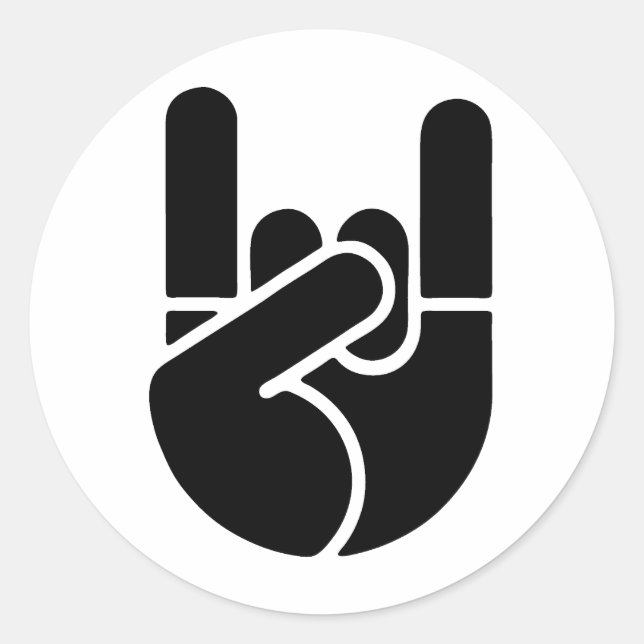 Adesivo Redondo Rock Hand Stencil (Frente)