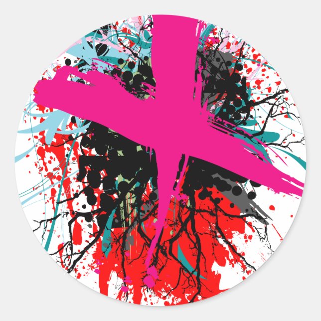 Adesivo Redondo Rock=Life 'Rated' White Sticker (Frente)