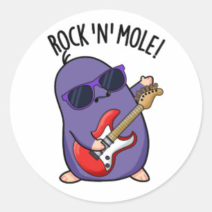Adesivo Redondo Rock N Mole Funny Animal