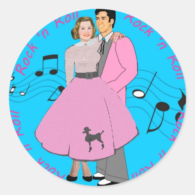 Adesivo Redondo Rock ' n Roll (Frente)